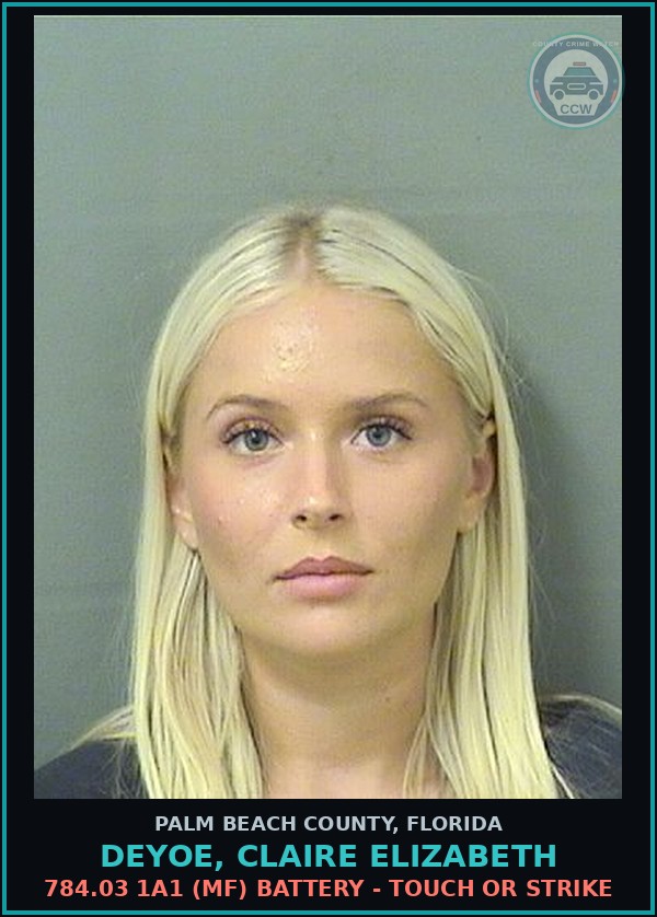 Booking mugshot of DEYOE, CLAIRE ELIZABETH in Palm Beach County