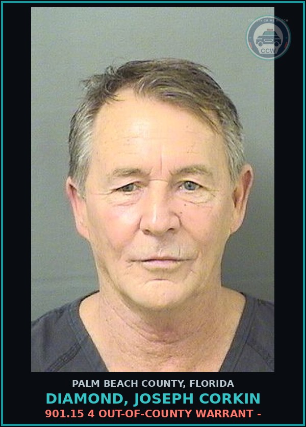 Booking mugshot of DIAMOND, JOSEPH CORKIN in Palm Beach County