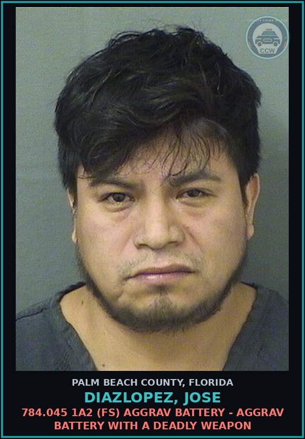 Booking mugshot of DIAZLOPEZ, JOSE in Palm Beach County