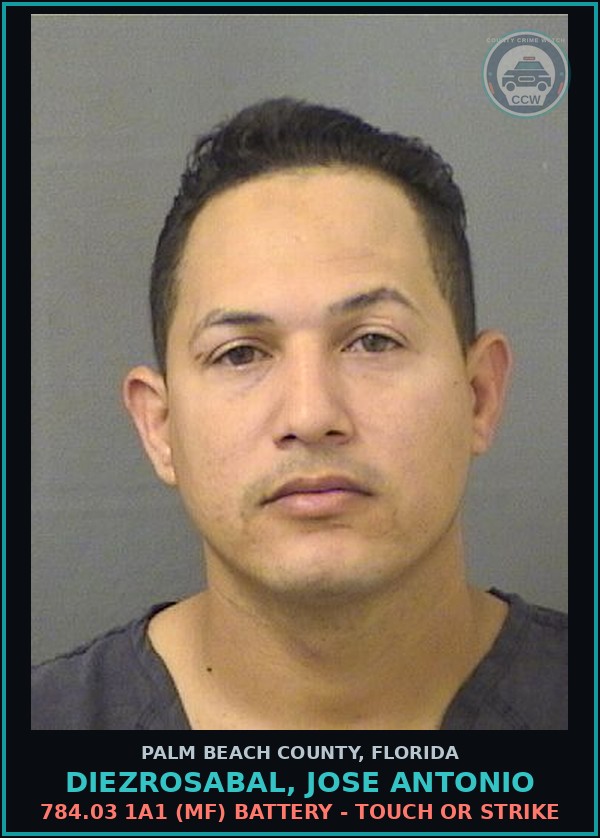 Booking mugshot of DIEZROSABAL, JOSE ANTONIO in Palm Beach County
