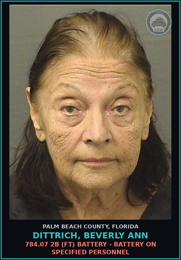 Booking mugshot of DITTRICH, BEVERLY ANN in Palm Beach County