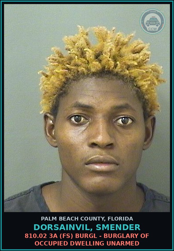 Booking mugshot of DORSAINVIL, SMENDER in Palm Beach County