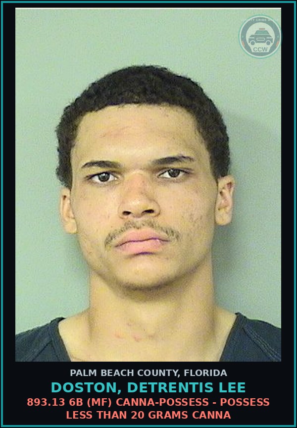 Booking mugshot of DOSTON, DETRENTIS LEE in Palm Beach County