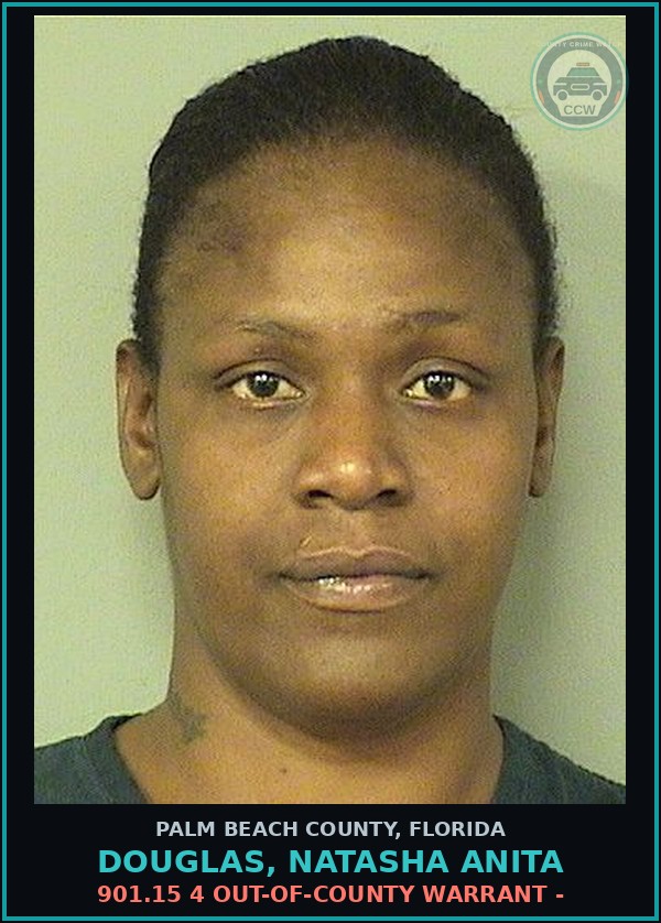 Booking mugshot of DOUGLAS, NATASHA ANITA in Palm Beach County