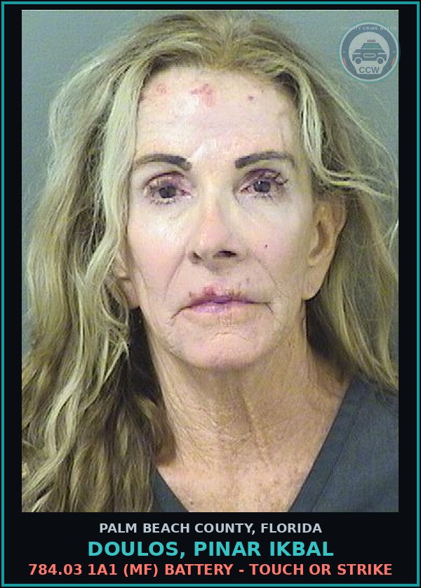 Booking mugshot of DOULOS, PINAR IKBAL in Palm Beach County