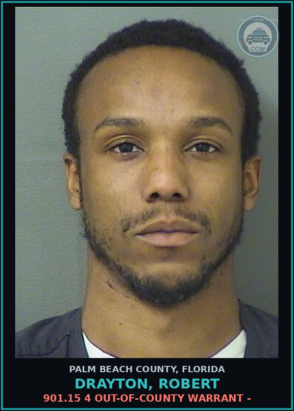 Booking mugshot of DRAYTON, ROBERT in Palm Beach County
