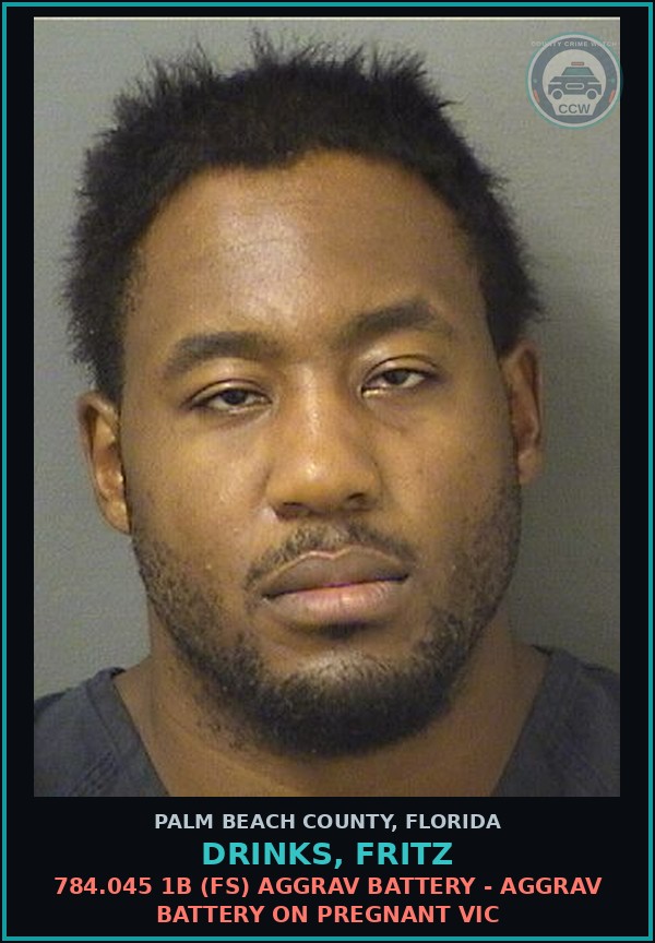 Booking mugshot of DRINKS, FRITZ in Palm Beach County