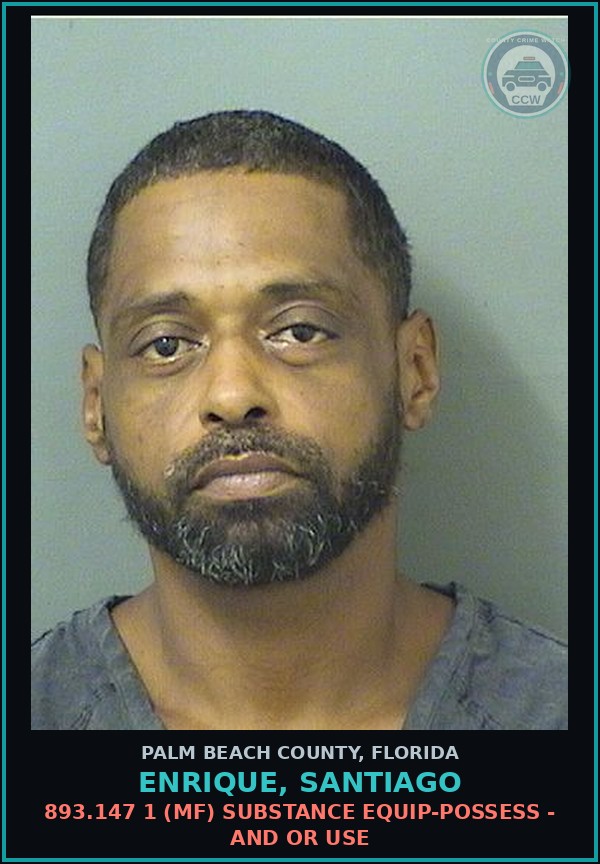 Booking mugshot of ENRIQUE, SANTIAGO in Palm Beach County