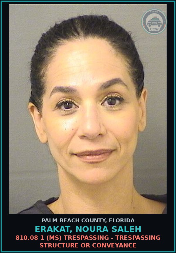Booking mugshot of ERAKAT, NOURA SALEH in Palm Beach County