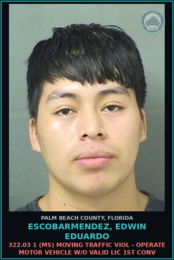 Booking mugshot of ESCOBARMENDEZ, EDWIN EDUARDO in Palm Beach County