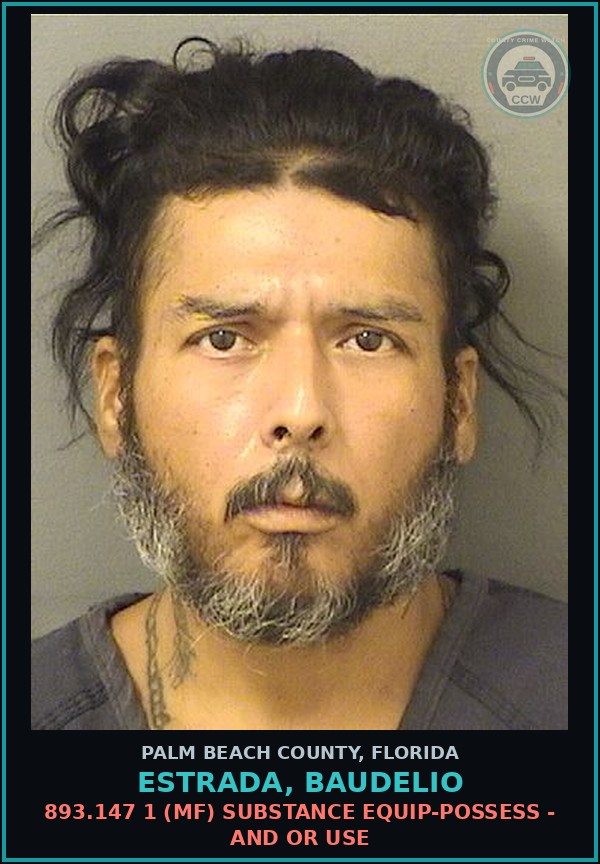 Booking mugshot of ESTRADA, BAUDELIO in Palm Beach County