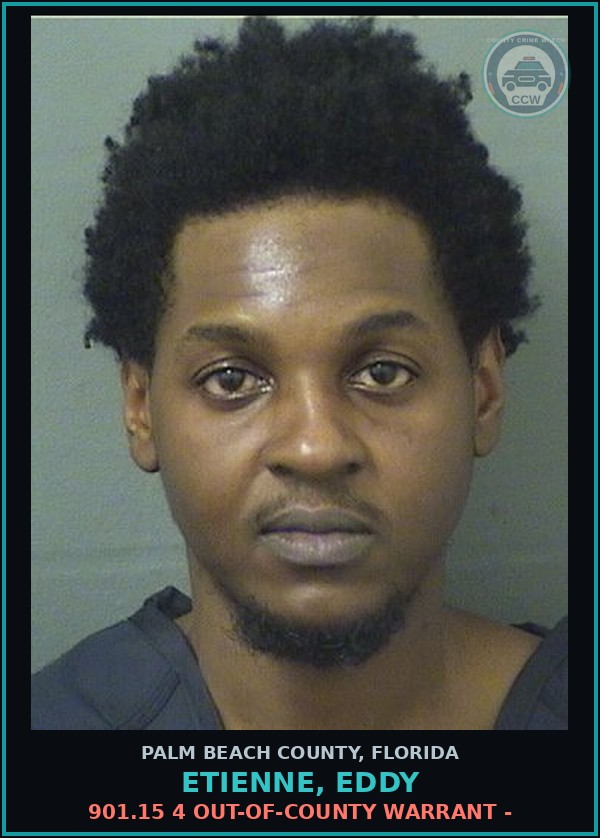 Booking mugshot of ETIENNE, EDDY in Palm Beach County