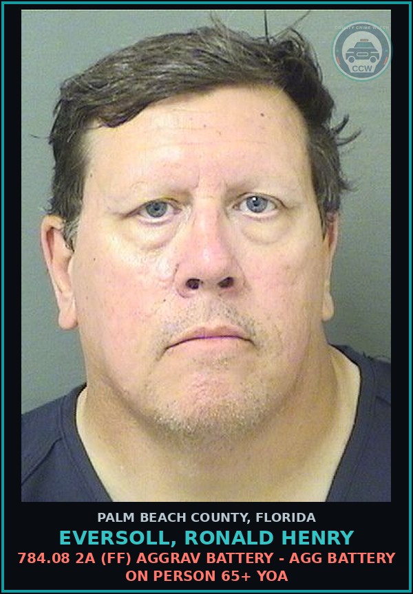 Booking mugshot of EVERSOLL, RONALD HENRY in Palm Beach County
