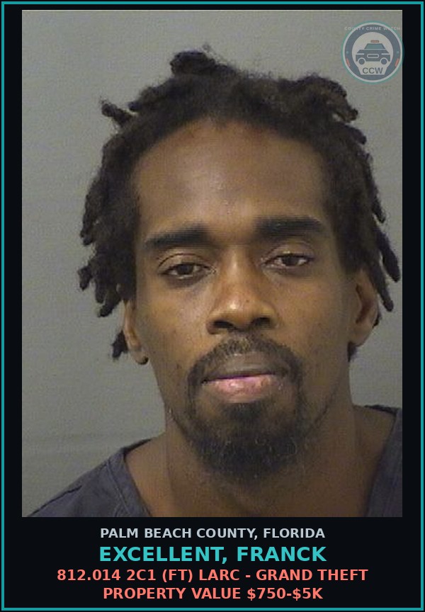 Booking mugshot of EXCELLENT, FRANCK in Palm Beach County
