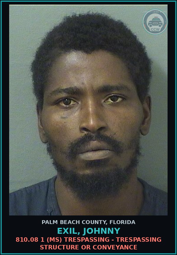 Booking mugshot of EXIL, JOHNNY in Palm Beach County