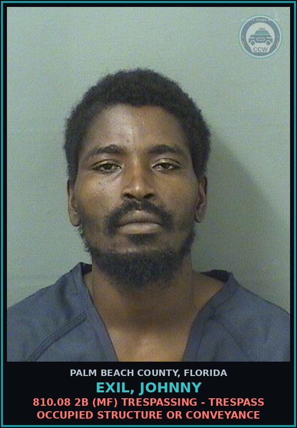 Booking mugshot of EXIL, JOHNNY in Palm Beach County