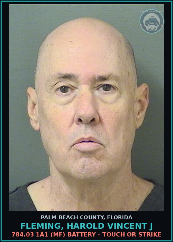 Booking mugshot of FLEMING, HAROLD VINCENT J in Palm Beach County