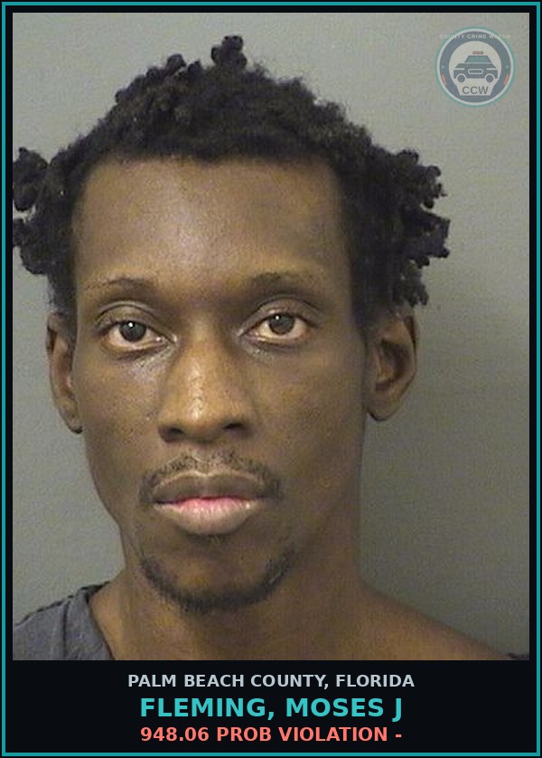 Booking mugshot of FLEMING, MOSES J in Palm Beach County