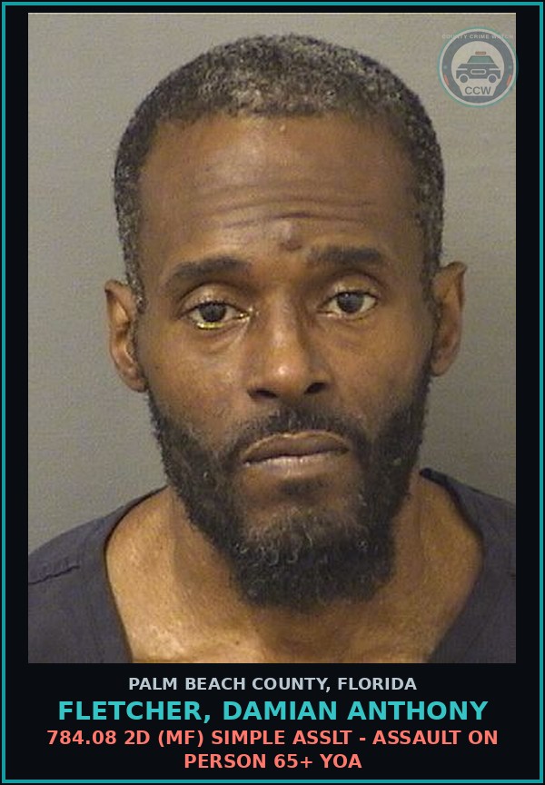 Booking mugshot of FLETCHER, DAMIAN ANTHONY in Palm Beach County