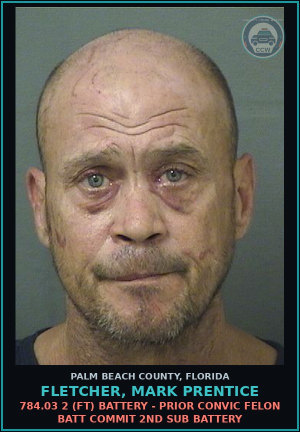 Booking mugshot of FLETCHER, MARK PRENTICE in Palm Beach County