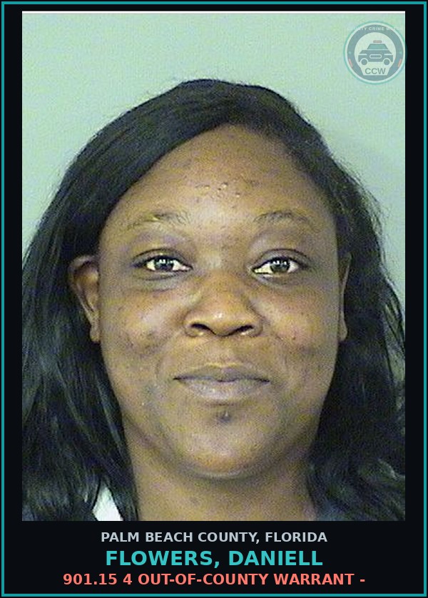 Booking mugshot of FLOWERS, DANIELL in Palm Beach County
