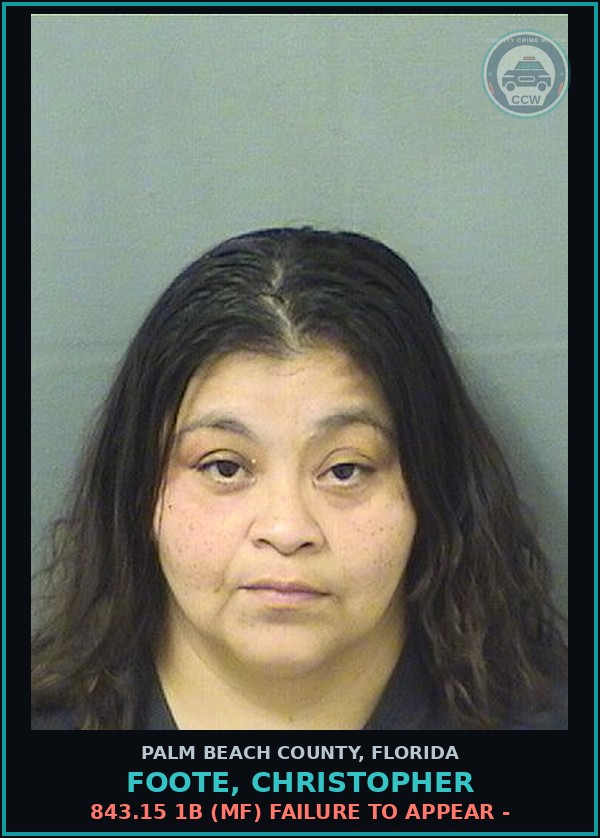Booking mugshot of FOOTE, CHRISTOPHER in Palm Beach County