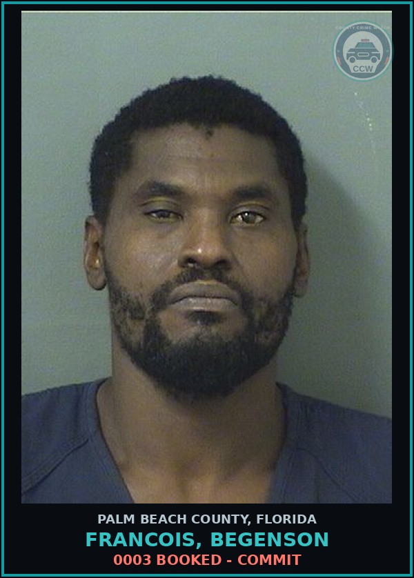 Booking mugshot of FRANCOIS, BEGENSON in Palm Beach County