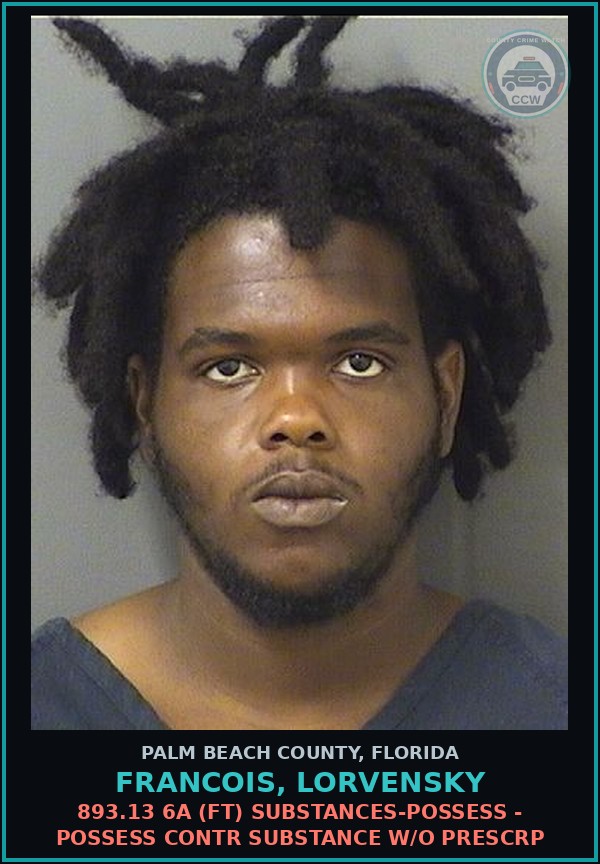 Booking mugshot of FRANCOIS, LORVENSKY in Palm Beach County
