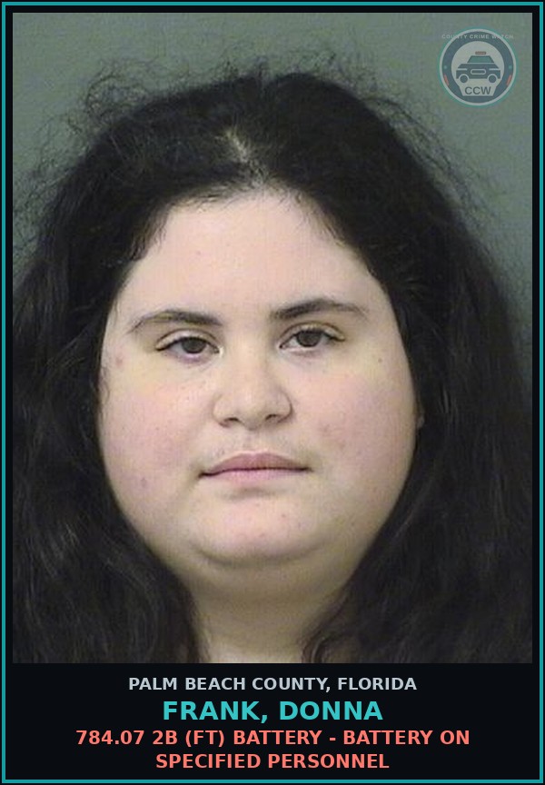 Booking mugshot of FRANK, DONNA in Palm Beach County