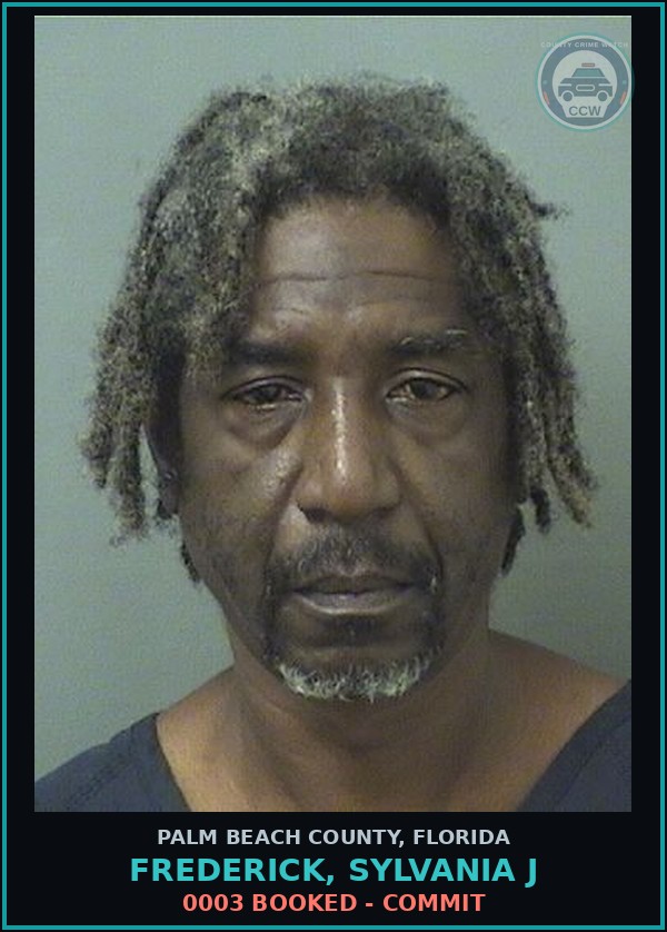 Booking mugshot of FREDERICK, SYLVANIA J in Palm Beach County