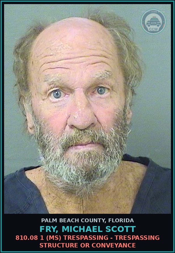 Booking mugshot of FRY, MICHAEL SCOTT in Palm Beach County