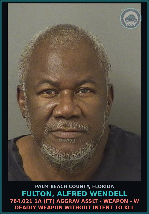 Booking mugshot of FULTON, ALFRED WENDELL in Palm Beach County
