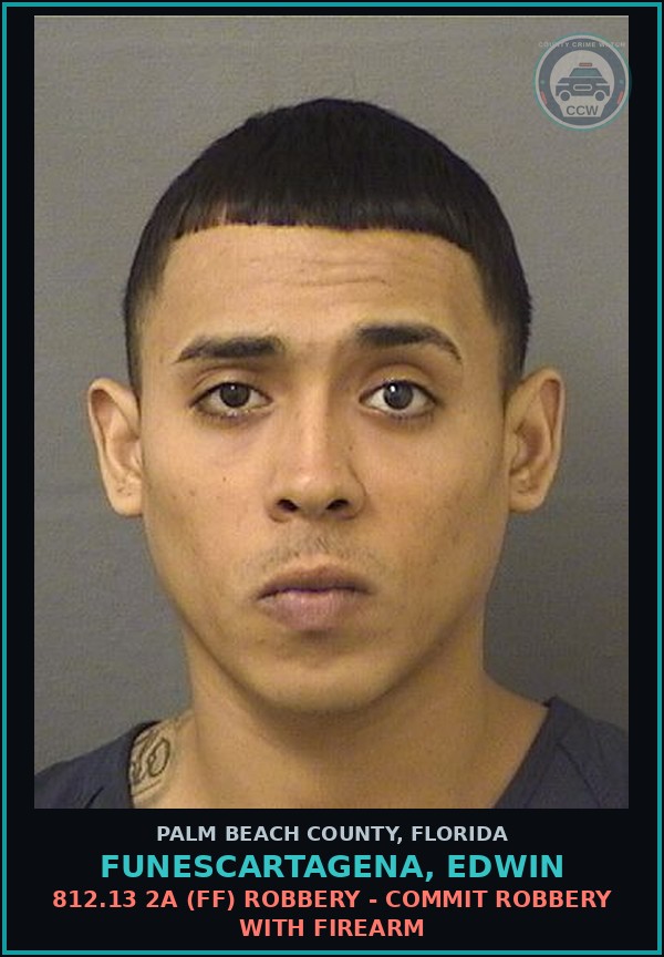 Booking mugshot of FUNESCARTAGENA, EDWIN in Palm Beach County