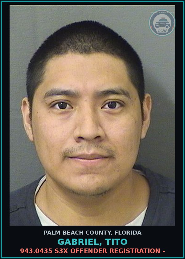 Booking mugshot of GABRIEL, TITO in Palm Beach County