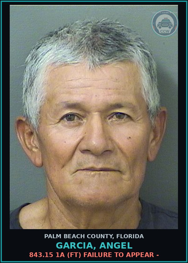 Booking mugshot of GARCIA, ANGEL in Palm Beach County