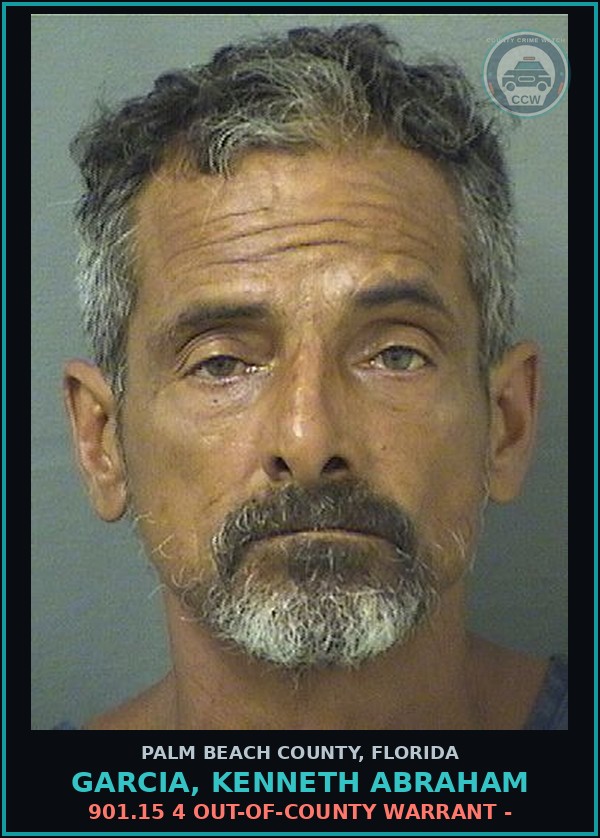 Booking mugshot of GARCIA, KENNETH ABRAHAM in Palm Beach County