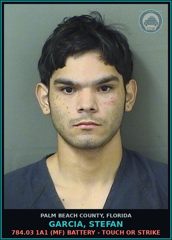 Booking mugshot of GARCIA, STEFAN in Palm Beach County