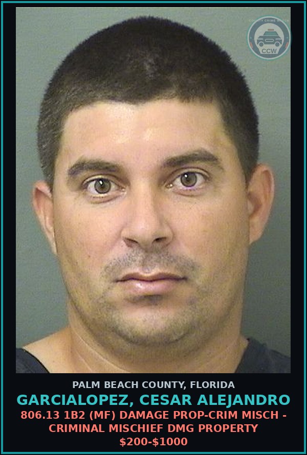 Booking mugshot of GARCIALOPEZ, CESAR ALEJANDRO in Palm Beach County