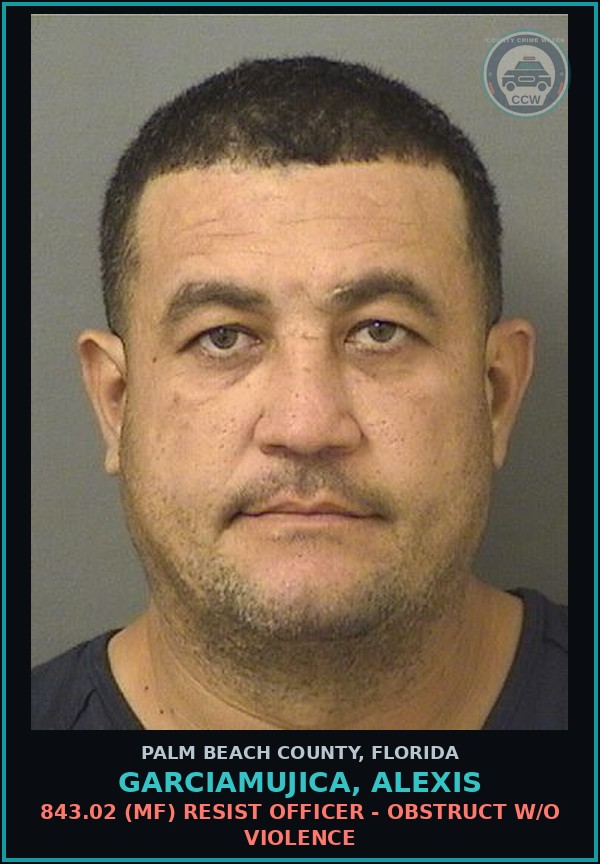 Booking mugshot of GARCIAMUJICA, ALEXIS in Palm Beach County