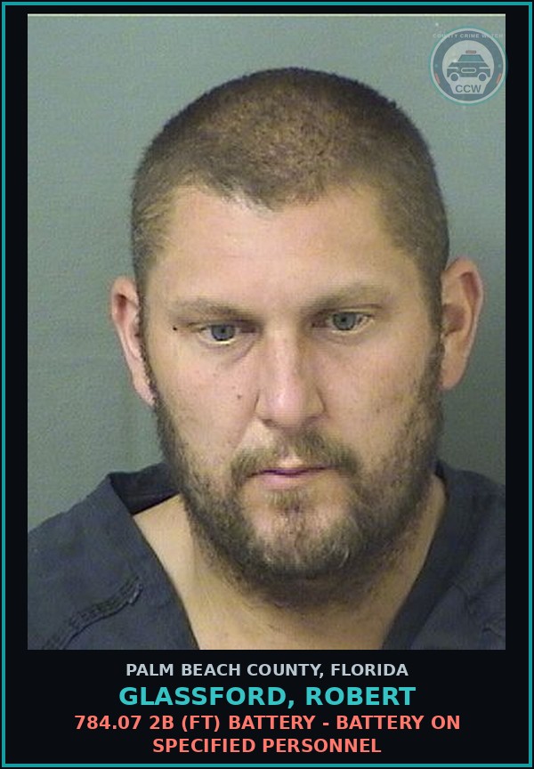 Booking mugshot of GLASSFORD, ROBERT in Palm Beach County
