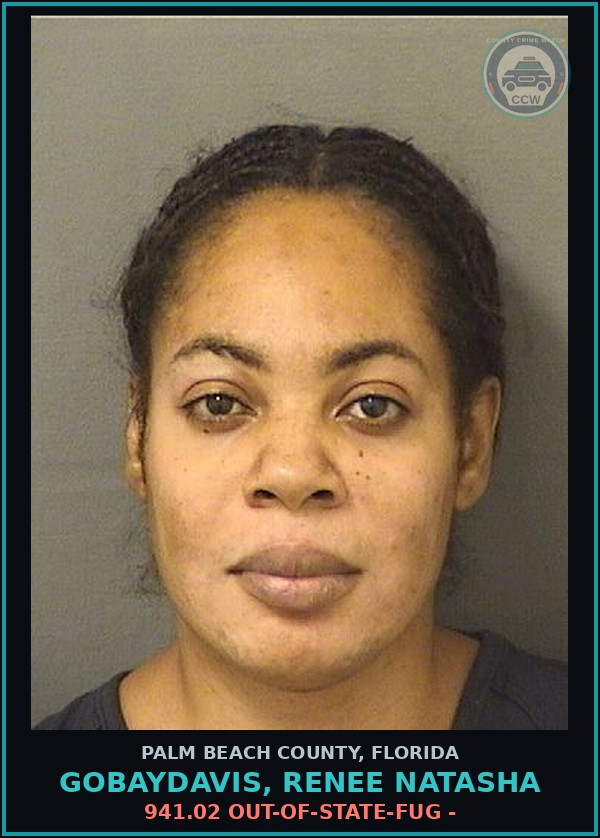 Booking mugshot of GOBAYDAVIS, RENEE NATASHA in Palm Beach County