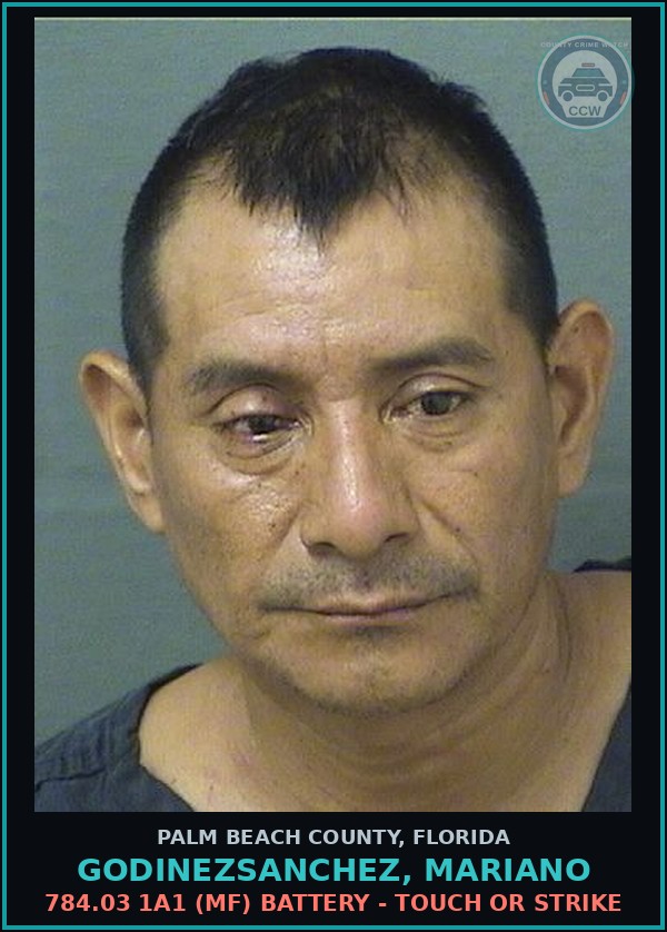 Booking mugshot of GODINEZSANCHEZ, MARIANO in Palm Beach County