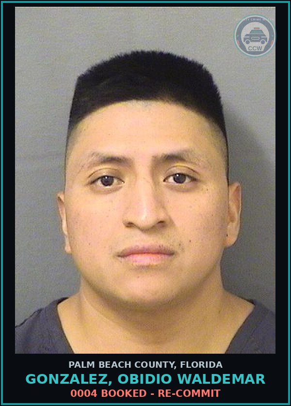 Booking mugshot of GONZALEZ, OBIDIO WALDEMAR in Palm Beach County