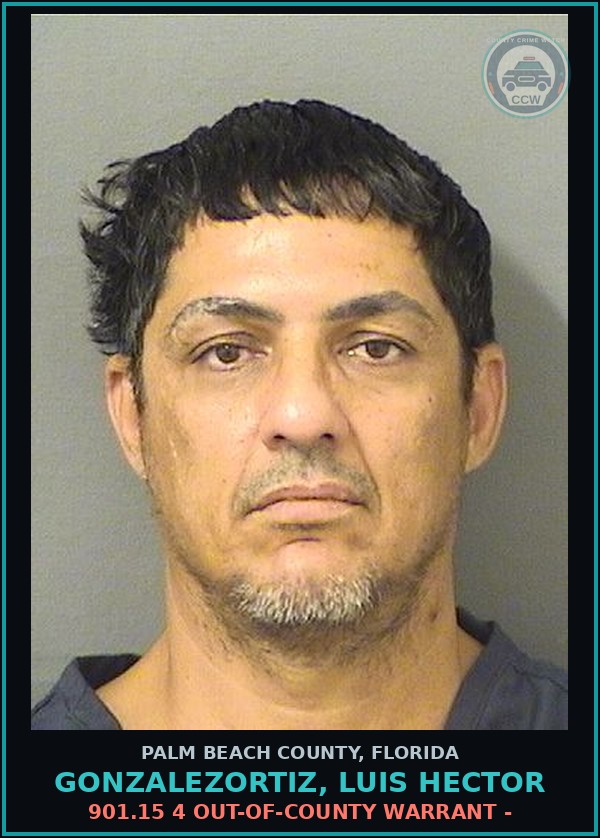 Booking mugshot of GONZALEZORTIZ, LUIS HECTOR in Palm Beach County