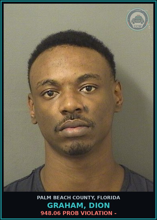 Booking mugshot of GRAHAM, DION in Palm Beach County