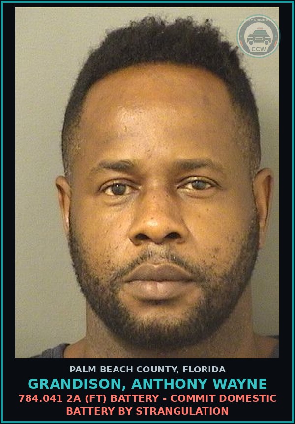 Booking mugshot of GRANDISON, ANTHONY WAYNE in Palm Beach County