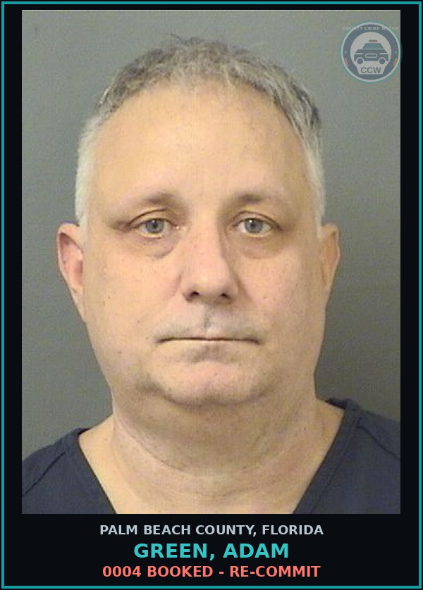 Booking mugshot of GREEN, ADAM in Palm Beach County