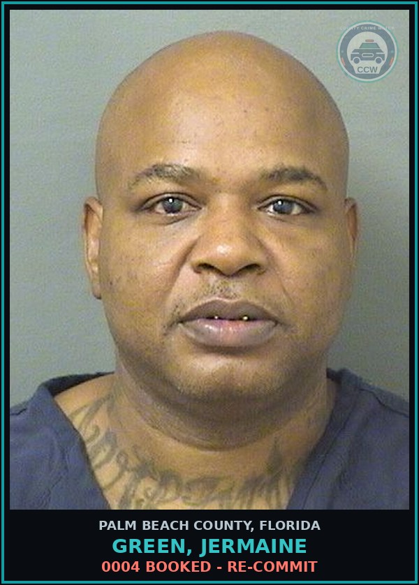 Booking mugshot of GREEN, JERMAINE in Palm Beach County