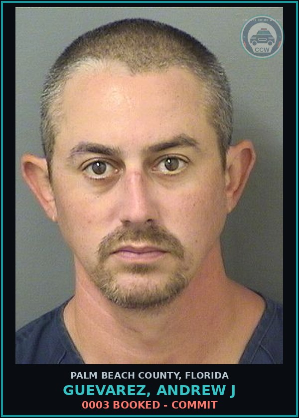 Booking mugshot of GUEVAREZ, ANDREW J in Palm Beach County