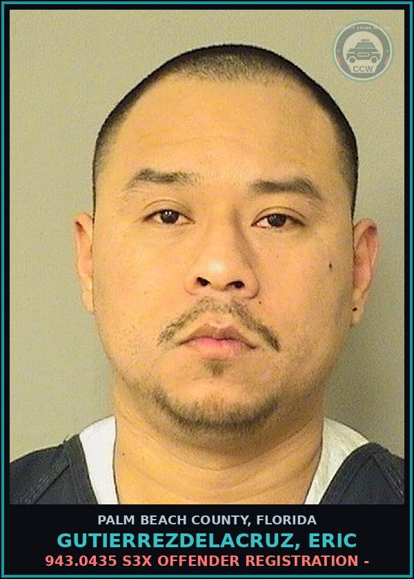 Booking mugshot of GUTIERREZDELACRUZ, ERIC in Palm Beach County